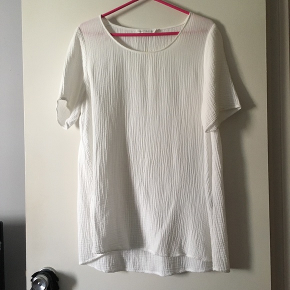 MES SOEURS ET MOI White Cotton Textured Short Sleeve Top O/S - Picture 1 of 6